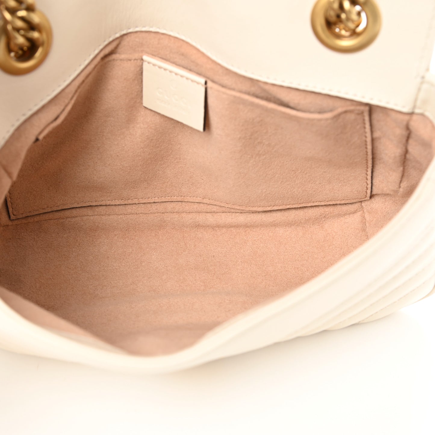 Calfskin Matelasse Mini GG Marmont Shoulder Bag White
