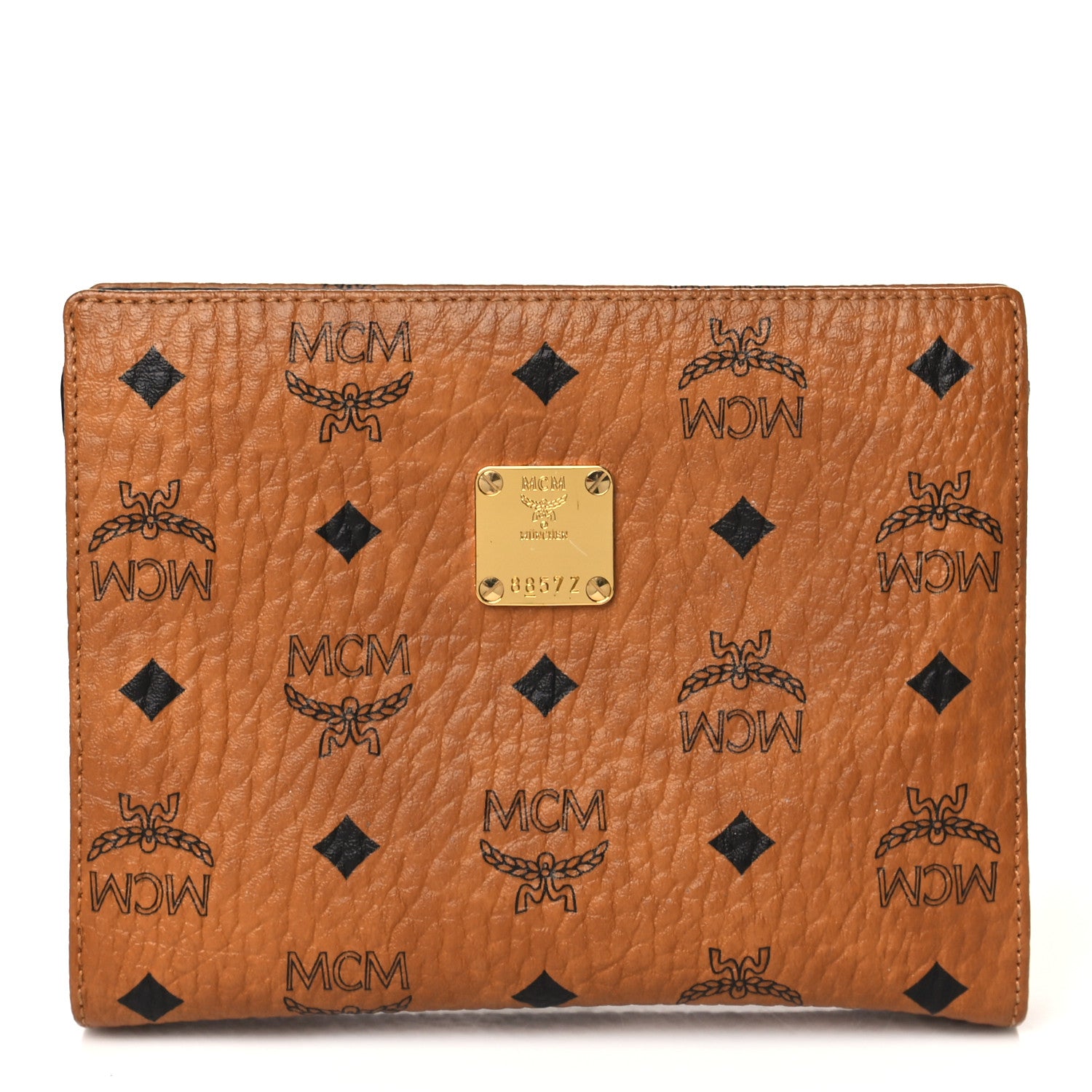 MCM Visetos Small Zip Pouch Cognac 1 of 7