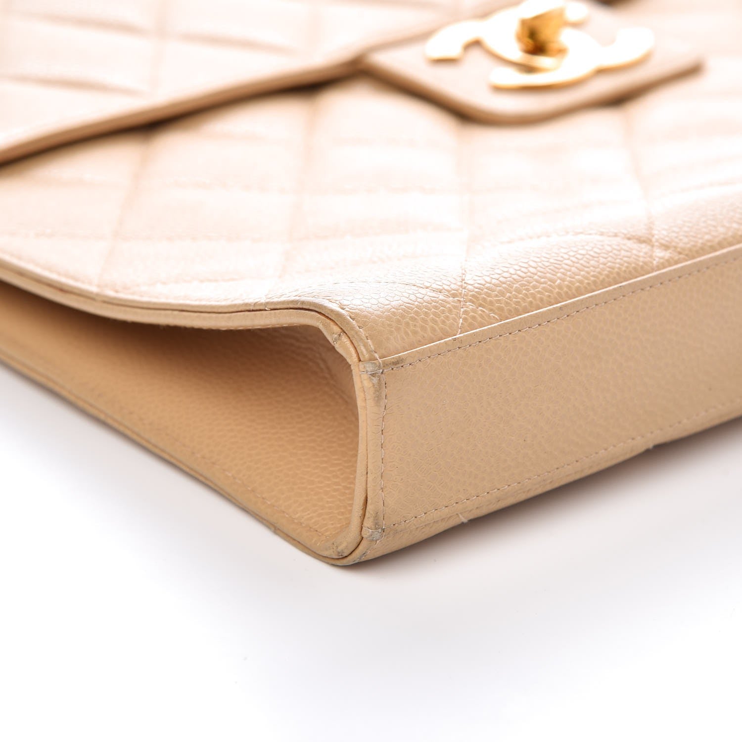 Chanel Caviar Quilted Briefcase Laptop Bag Beige 14 of 16