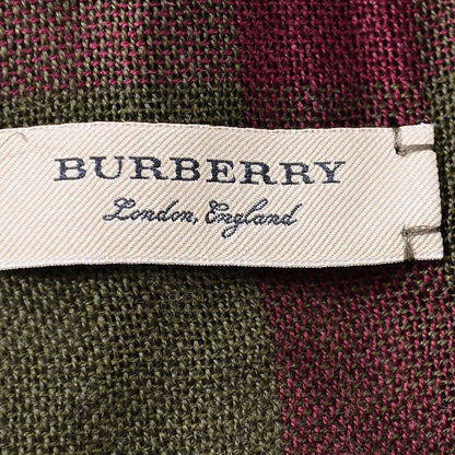Burberry Wool Silk Giant Check Scarf Olive 3 of 4