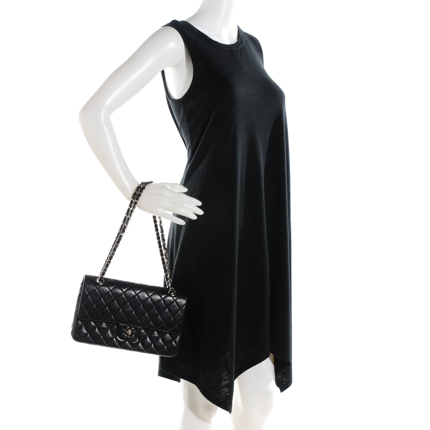 Chanel Lambskin Quilted Medium Double Flap Black 2 of 11