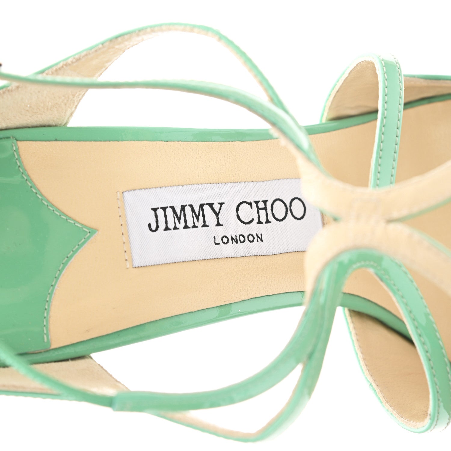 Jimmy Choo Patent Calfskin Lang Sandals 40 Peppermint 7 of 8