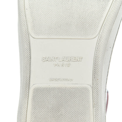 Saint Laurent Metallic Calfskin Perforated Court Classic SL/10H High Top Sneakers 41.5 Silver 7 of 17