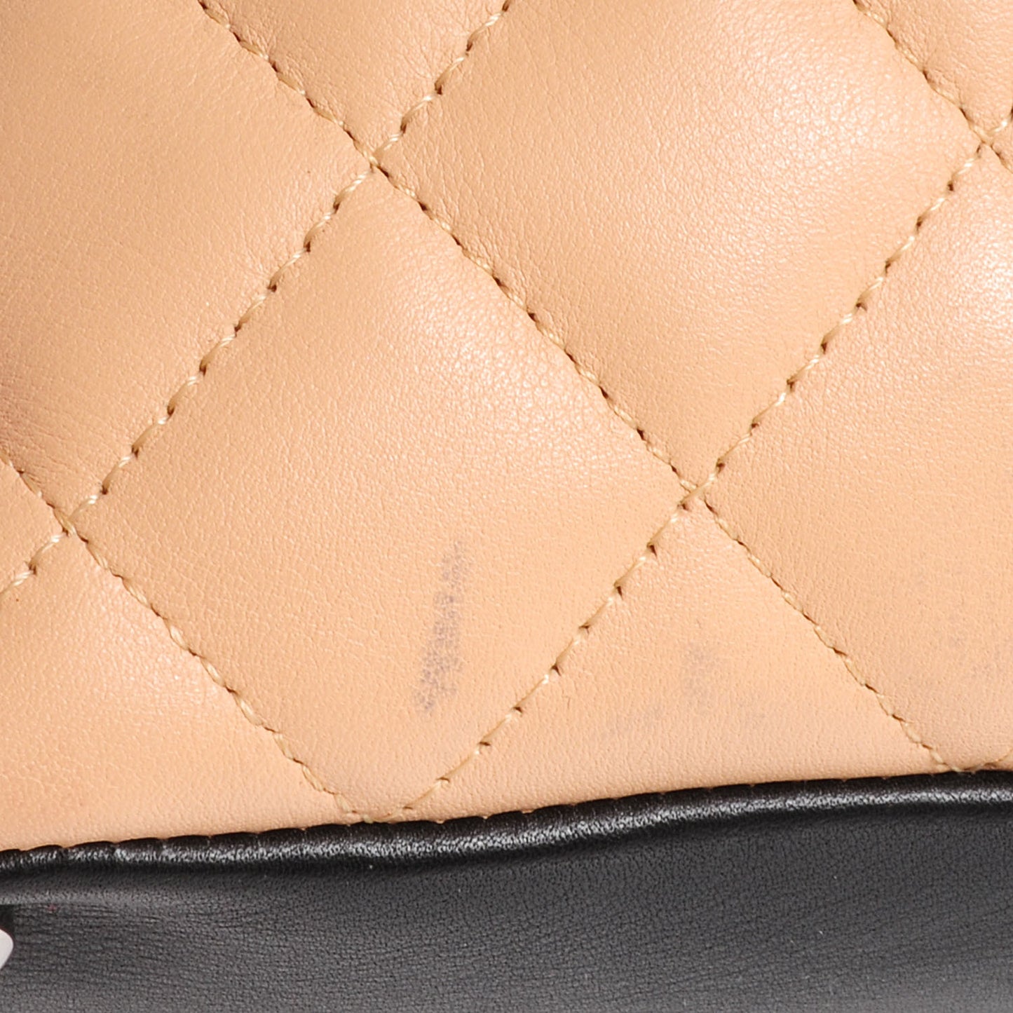 Calfskin Quilted Small Cambon Tote Beige Black