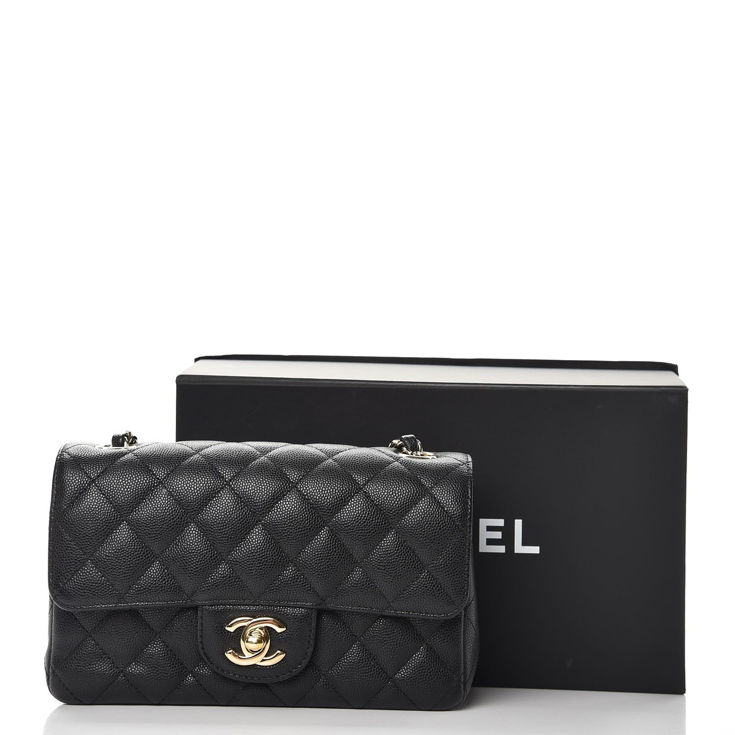 Caviar Quilted Mini Rectangular Flap Black