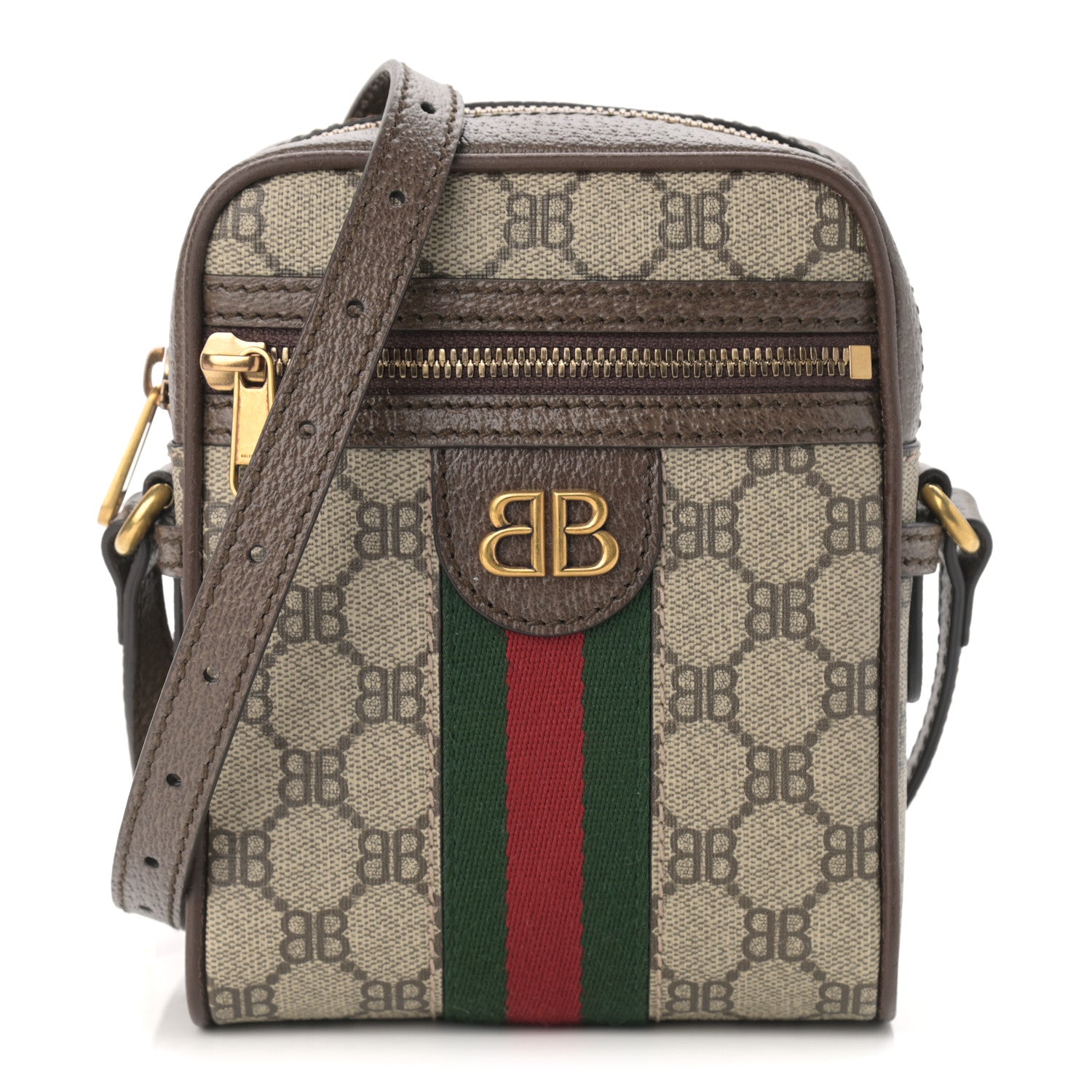 Gucci X BALENCIAGA BB Supreme Monogram Web Mini Ophidia Messenger Beige New Acero 1 of 10