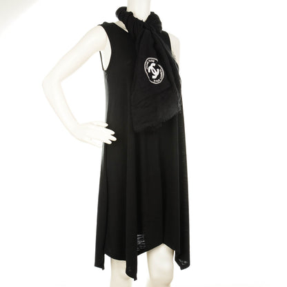 Chanel Modal Cashmere Sequins Logo Scarf Shawl Black White 2 of 5