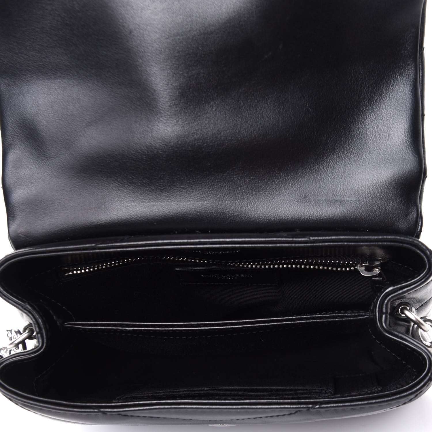 Saint Laurent Calfskin Y Quilted Monogram Toy Loulou Crossbody Bag Black 4 of 4