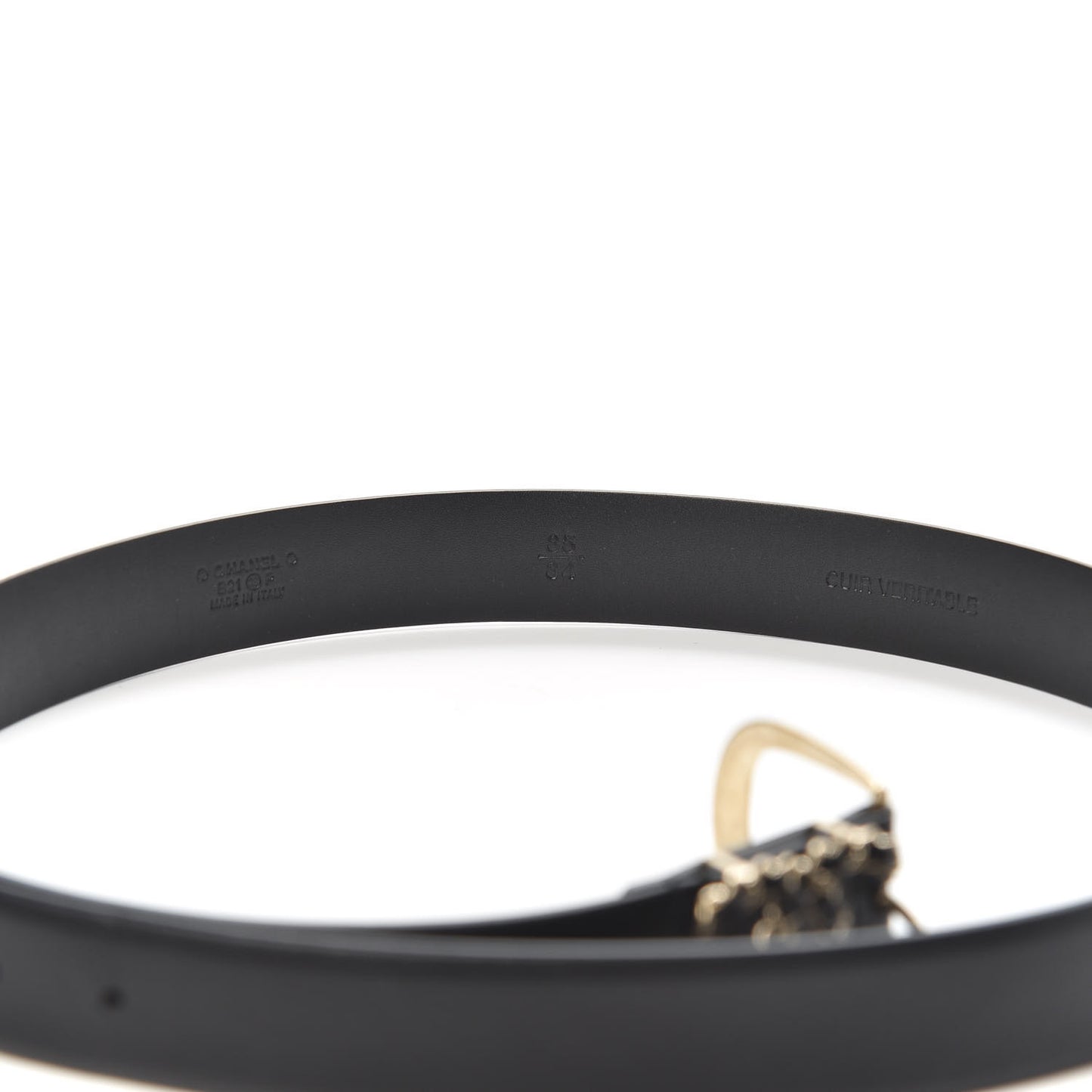 Calfskin CC Chain Belt 85 34 Black