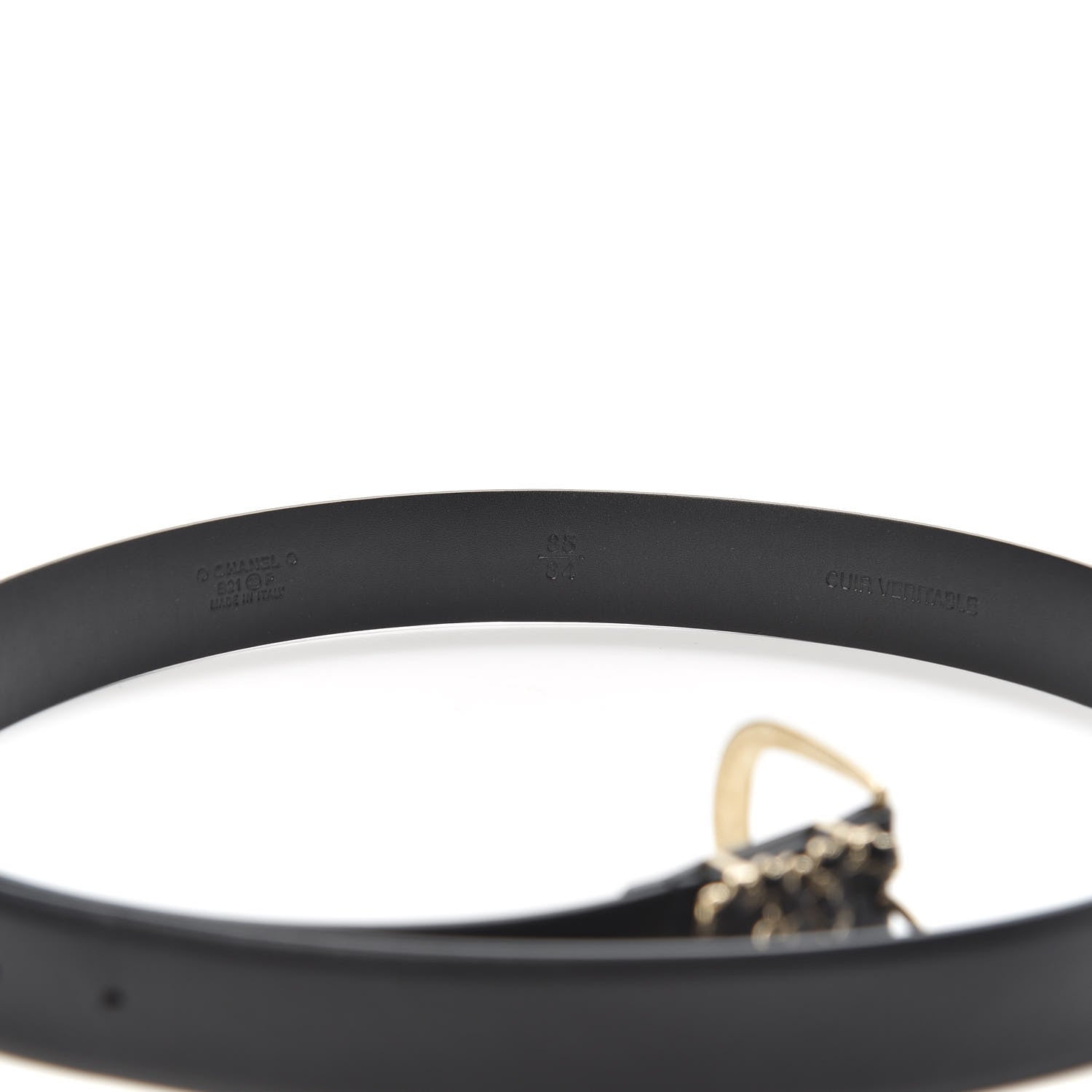 Chanel Calfskin CC Chain Belt 85 34 Black 4 of 5