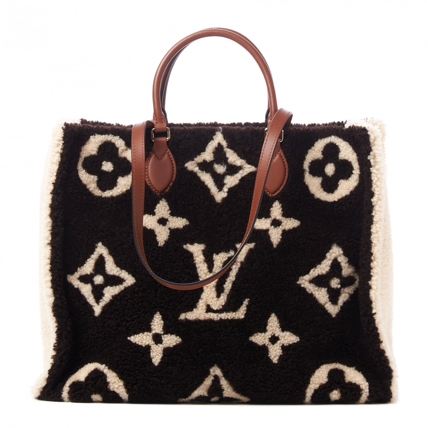 Louis Vuitton Shearling Monogram Giant Teddy Onthego GM Black White 1 of 7