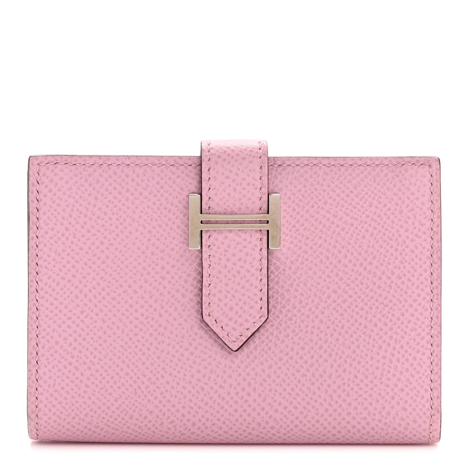 Hermes Epsom Bearn Card Holder Wallet Mauve Sylvestre 1 of 9