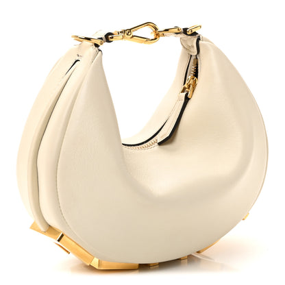 Fendi Vitello Grace Matte Mini Fendigraphy Hobo Bag White Ice 3 of 10