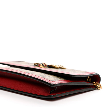 Gucci GG Supreme Monogram Web Queen Margaret Chain Wallet Red 9 of 11