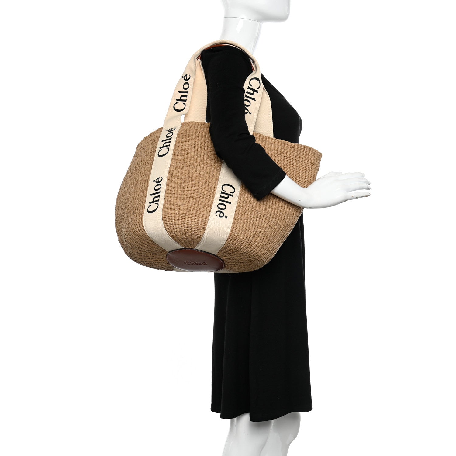 Chloe Raffia Large Woody Basket Bag White 2 of 9