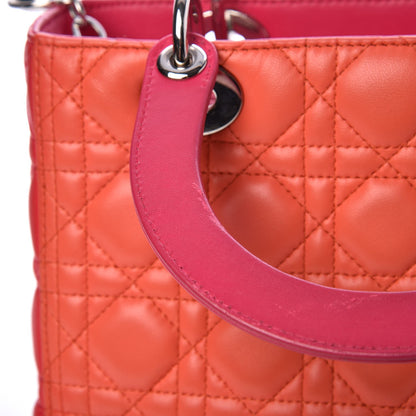 Christian Dior Lambskin Cannage Medium Tri-Color Lady Dior Pink 9 of 9