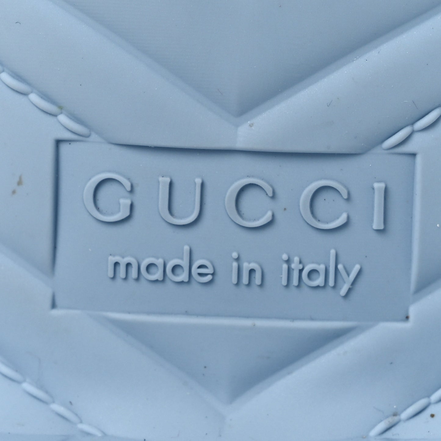 Rubber Gucci Logo Womens Platform 20/60mm Slide Sandals 38 Porcelain Light Blue