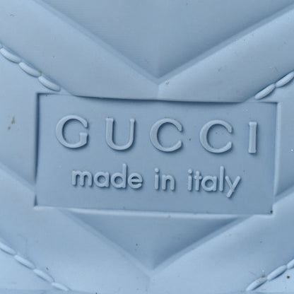 Gucci Rubber Gucci Logo Womens Platform 20/60mm Slide Sandals 38 Porcelain Light Blue 8 of 13