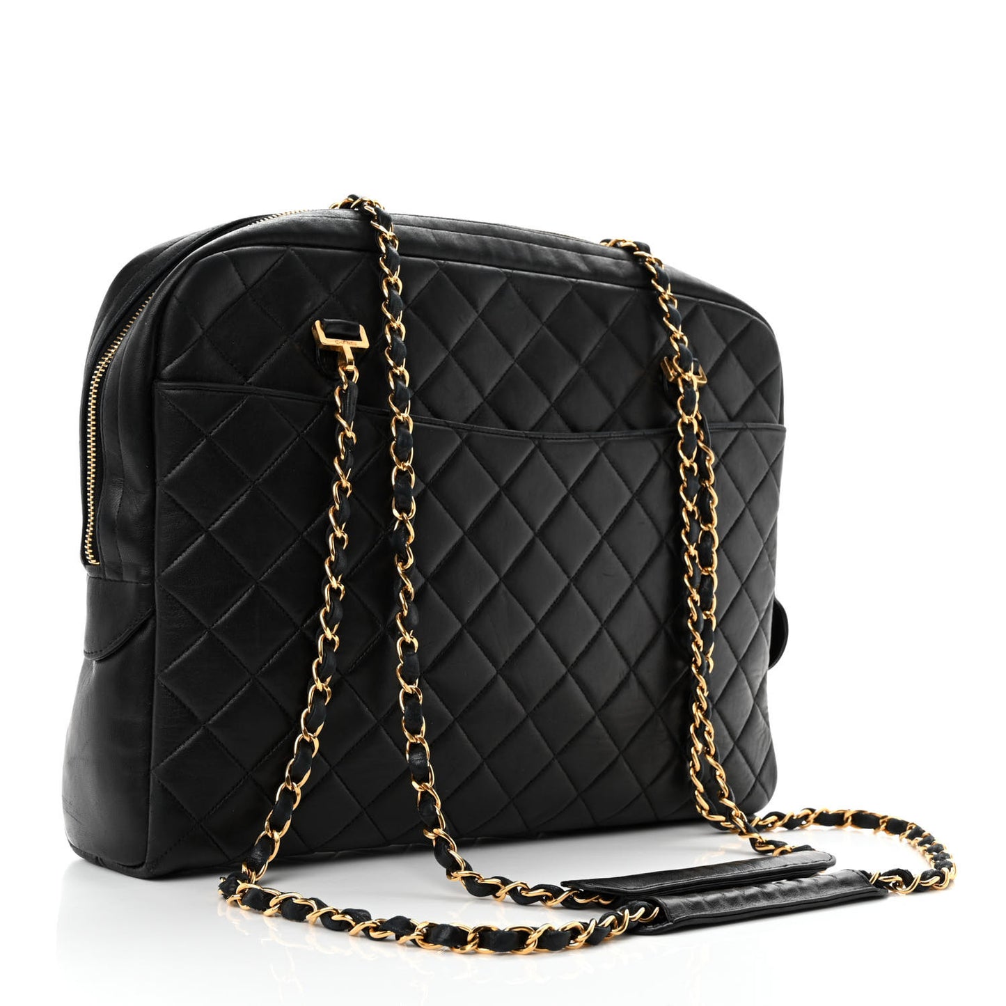 Lambskin Quilted Shoulder Bag Black