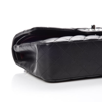 Chanel Lambskin Quilted Medium Double Flap Black 8 of 9