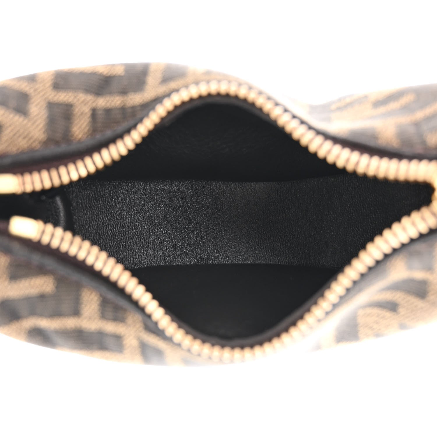 Fendi Fabric Jacquard FF 1974 Nano Fendigraphy Hobo Charm Tobacco Moro 5 of 10