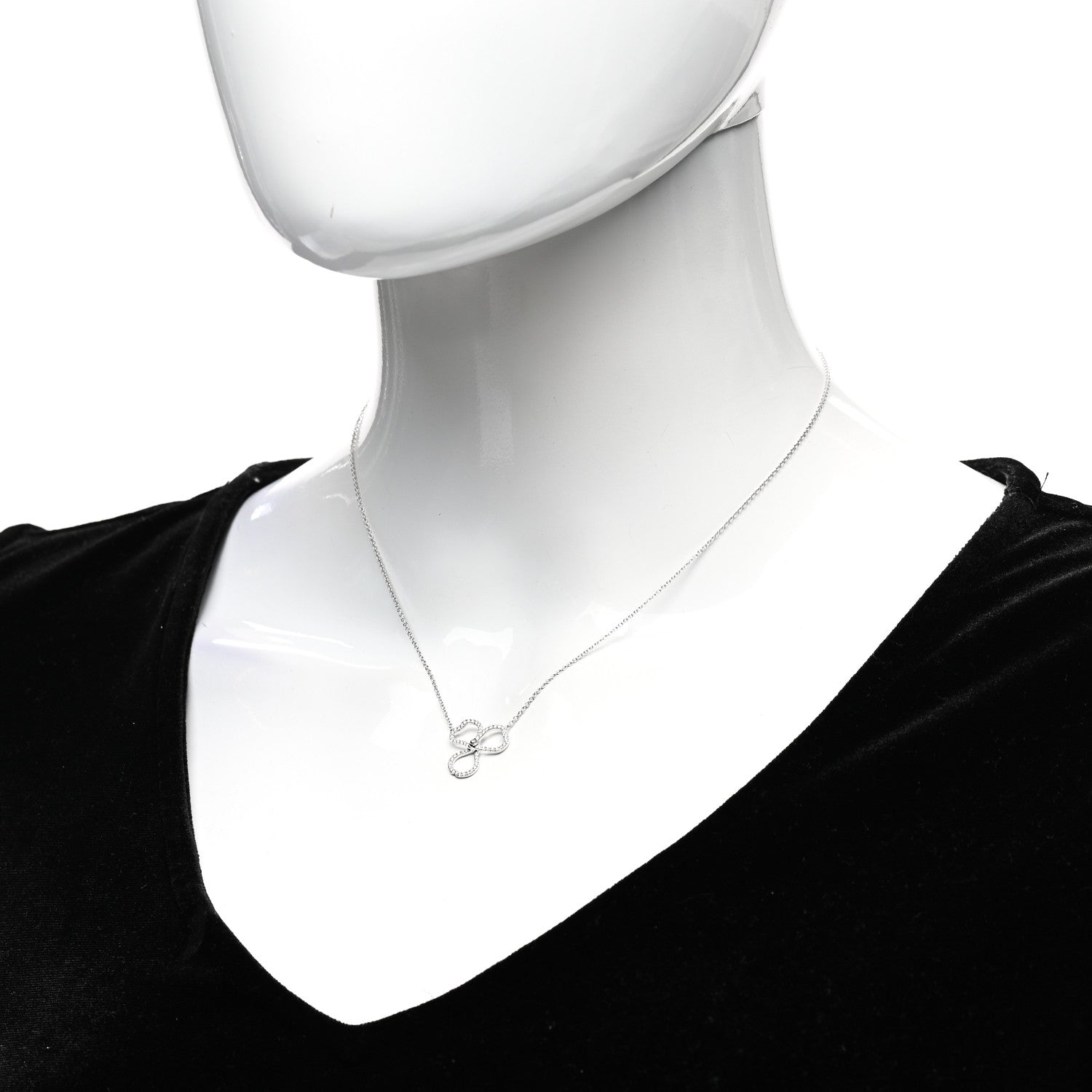 Tiffany Platinum Diamond Small Paper Flowers Pendant Necklace 2 of 5
