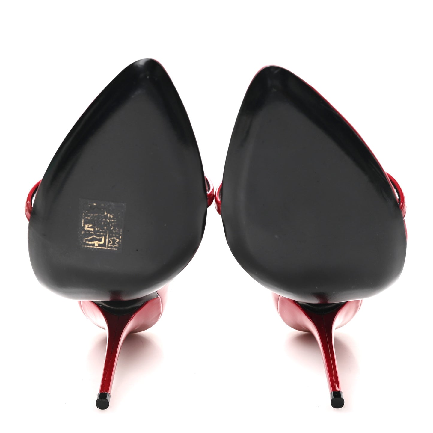 Patent Gippy Crisscross Mule Sandals 37 Red