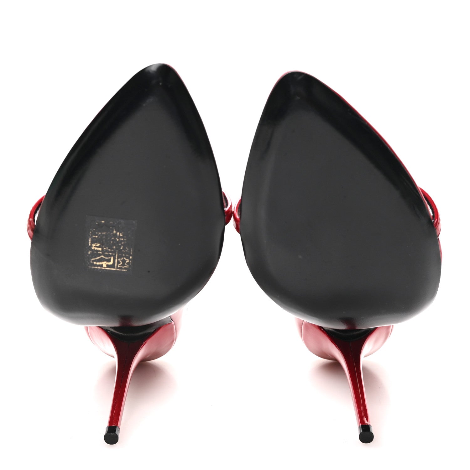 Saint Laurent Patent Gippy Crisscross Mule Sandals 37 Red 6 of 9