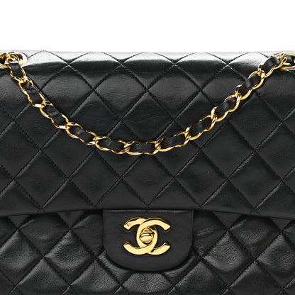 Chanel Lambskin Quilted Medium Double Flap Black 9 of 15