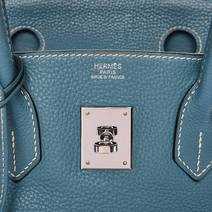 Hermes Taurillon Clemence Birkin 30 Blue Jean 15 of 35
