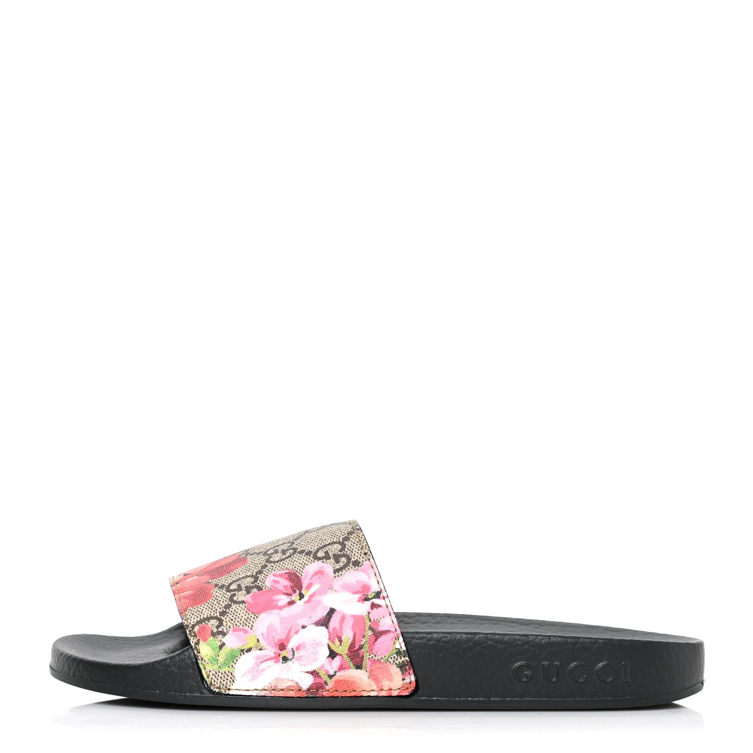Gucci GG Supreme Monogram Blooms Slide Sandals 35 Beige Multicolor 1 of 7