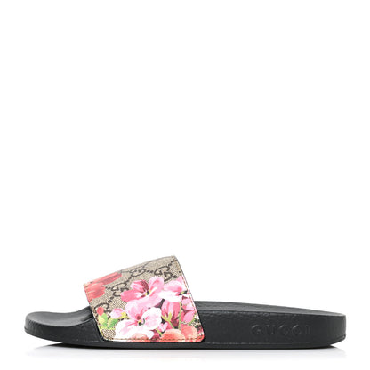 Gucci GG Supreme Monogram Blooms Slide Sandals 35 Beige Multicolor 1 of 7