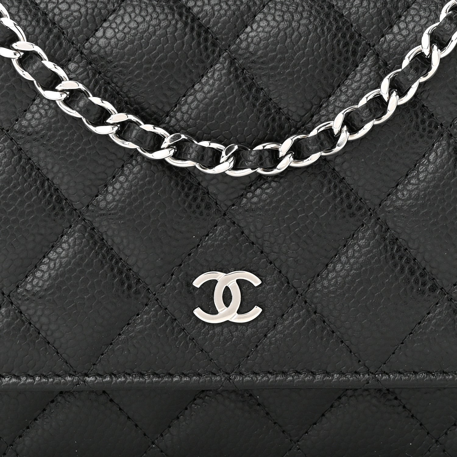 Chanel Caviar Quilted Wallet on Chain WOC Black 9 of 13