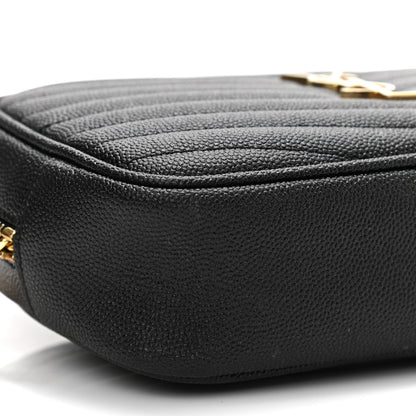 Saint Laurent Grain De Poudre Matelasse Monogram Mini Lou Camera Bag Black 9 of 11