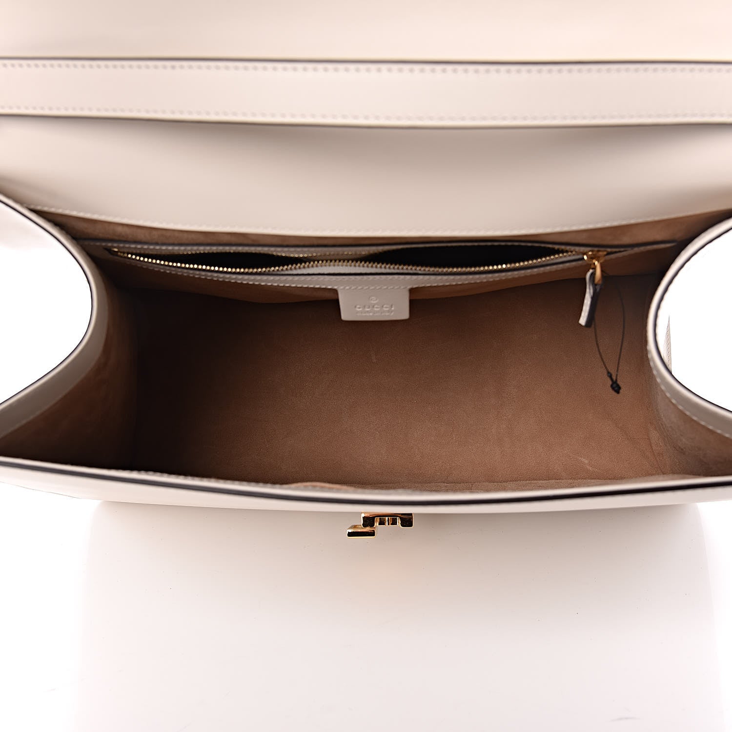 Gucci Calfskin Maxi Sylvie Top Handle Bag White 7 of 12