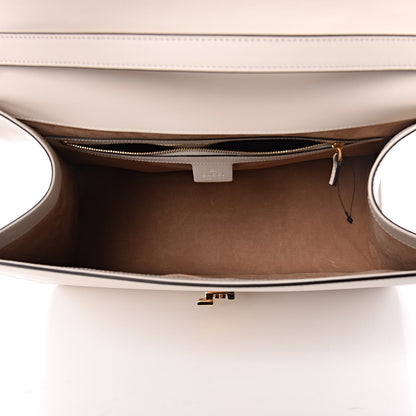 Gucci Calfskin Maxi Sylvie Top Handle Bag White 7 of 12