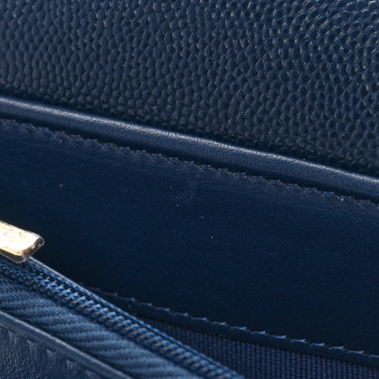 Chanel Caviar Quilted Medium Flap Wallet Dark Blue 9 of 12