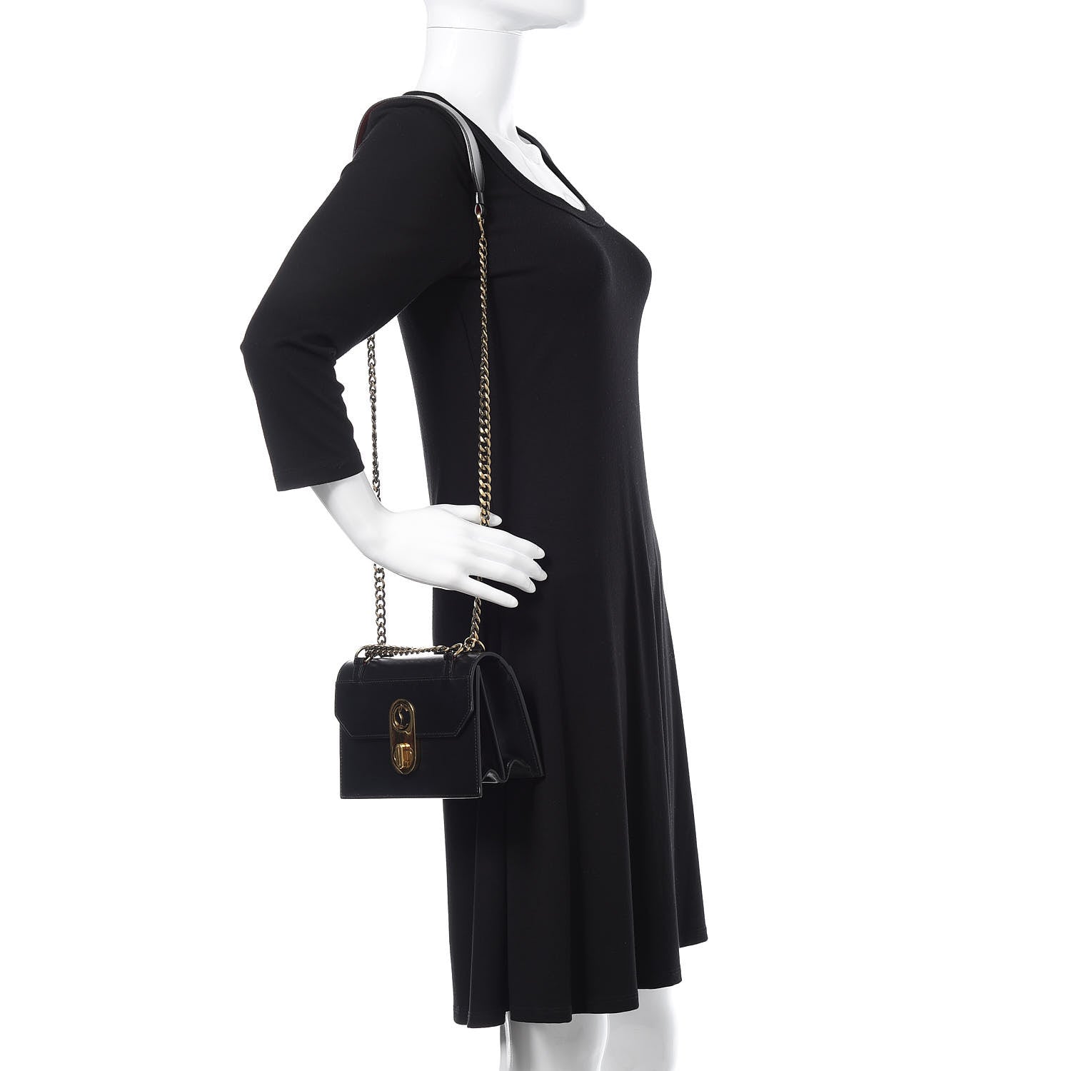 Christian Louboutin Calfskin Large Elisa Shoulder Bag Black 2 of 12