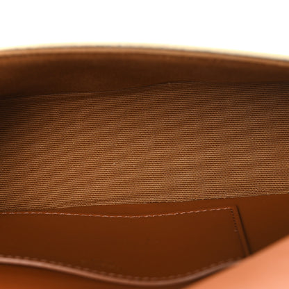 Celine Triomphe Canvas Calfskin Tabou Clutch on Strap White Tan 5 of 9