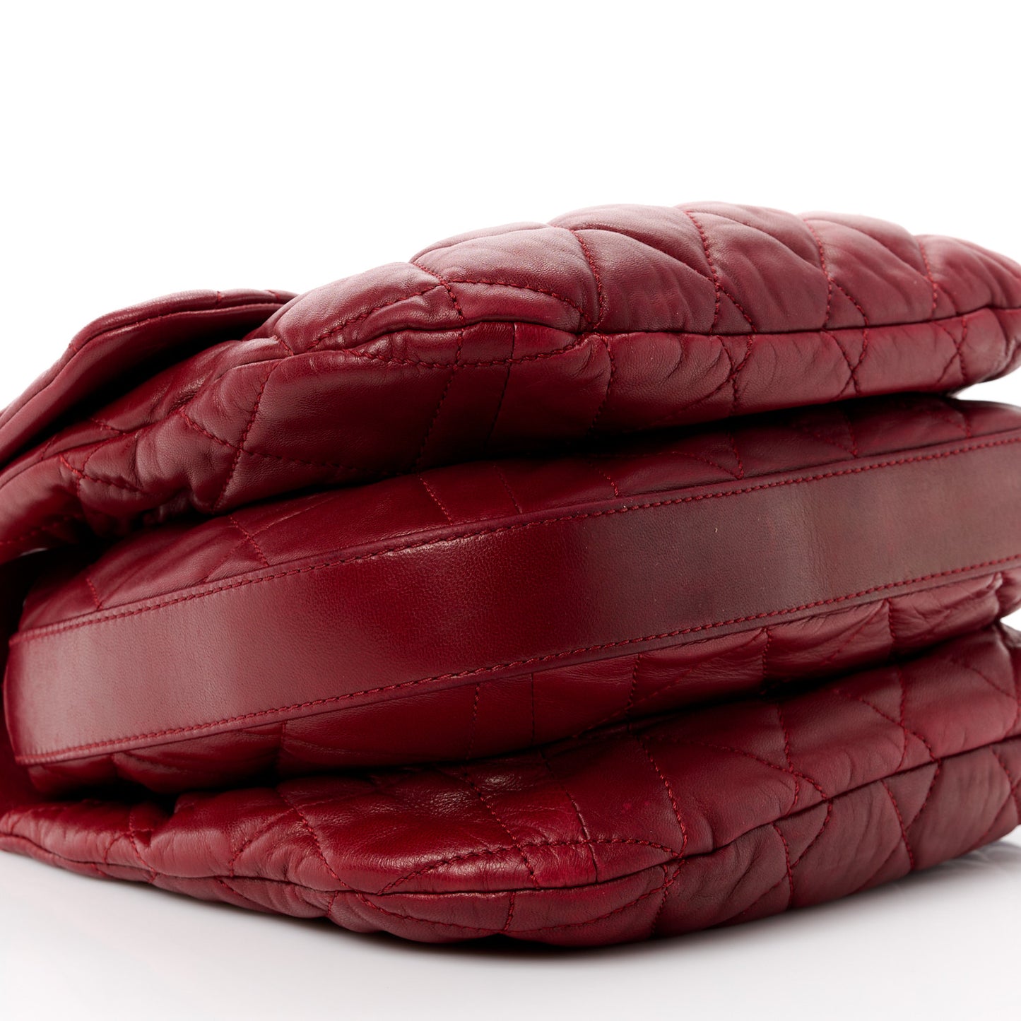 Lambskin Quilted Large Chanel 3 Flap Dark Red