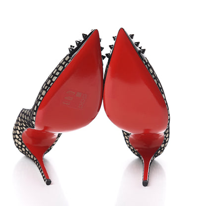Christian Louboutin Glitter Floque Geo 120 Pumps 38 Platine Black 7 of 7