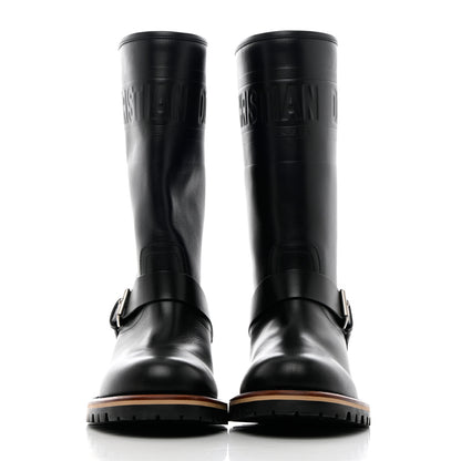 Christian Dior Calfskin Embossed Dior Quest 35mm Biker Boots 35 Black 2 of 16