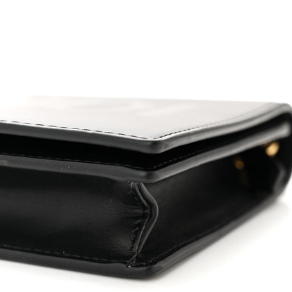 Fendi Vitello King Tamponato Logo Embossed Medium Wallet On Chain Black 10 of 11