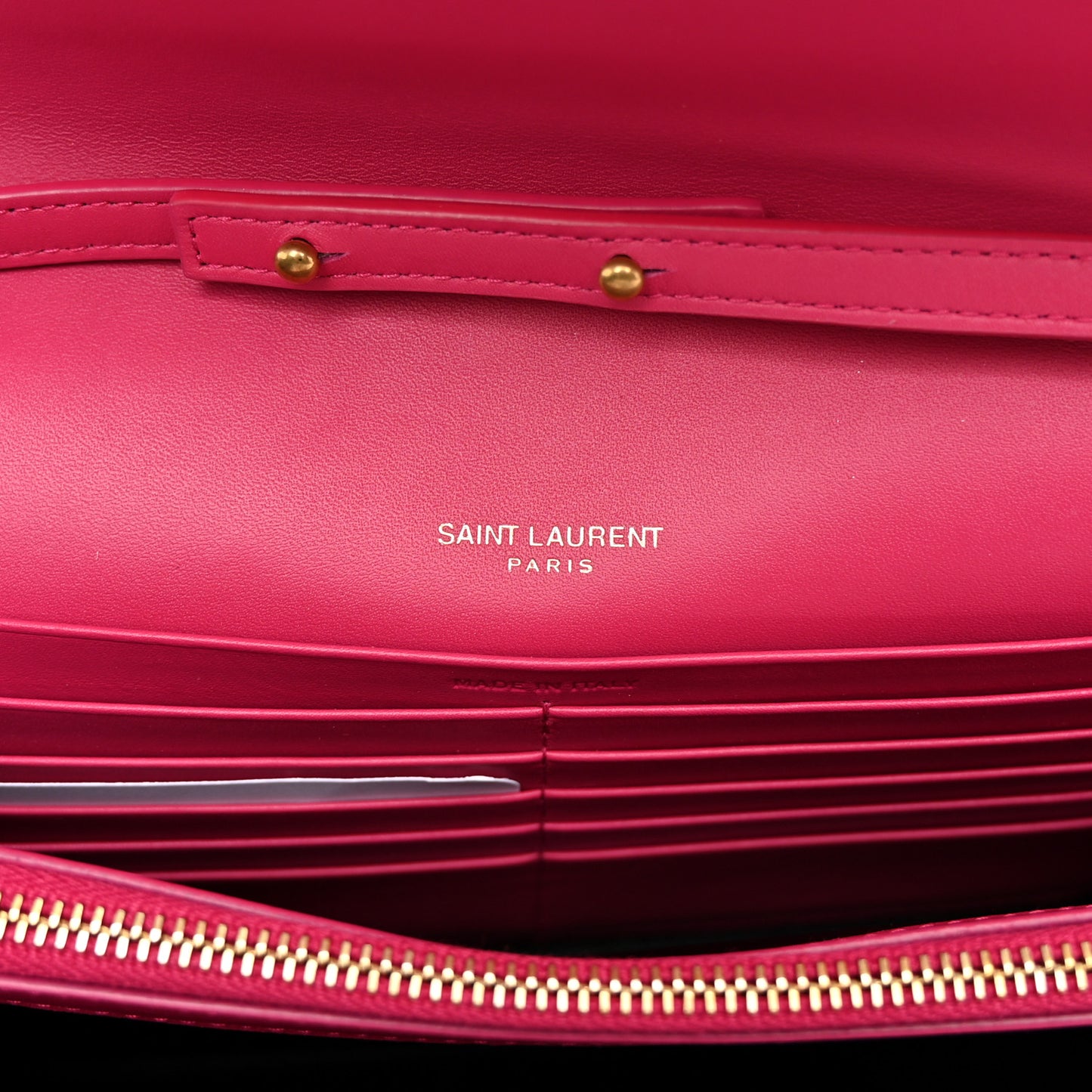 Satin Mixed Matelasse Triquilt Monogram Chain Wallet Guava