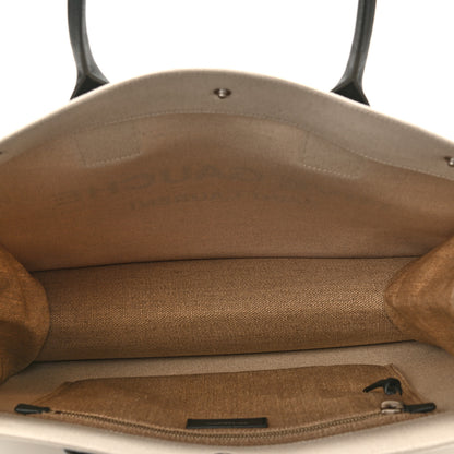 Saint Laurent Linen Calfskin Small Rive Gauche Tote Greggio Natural 5 of 10