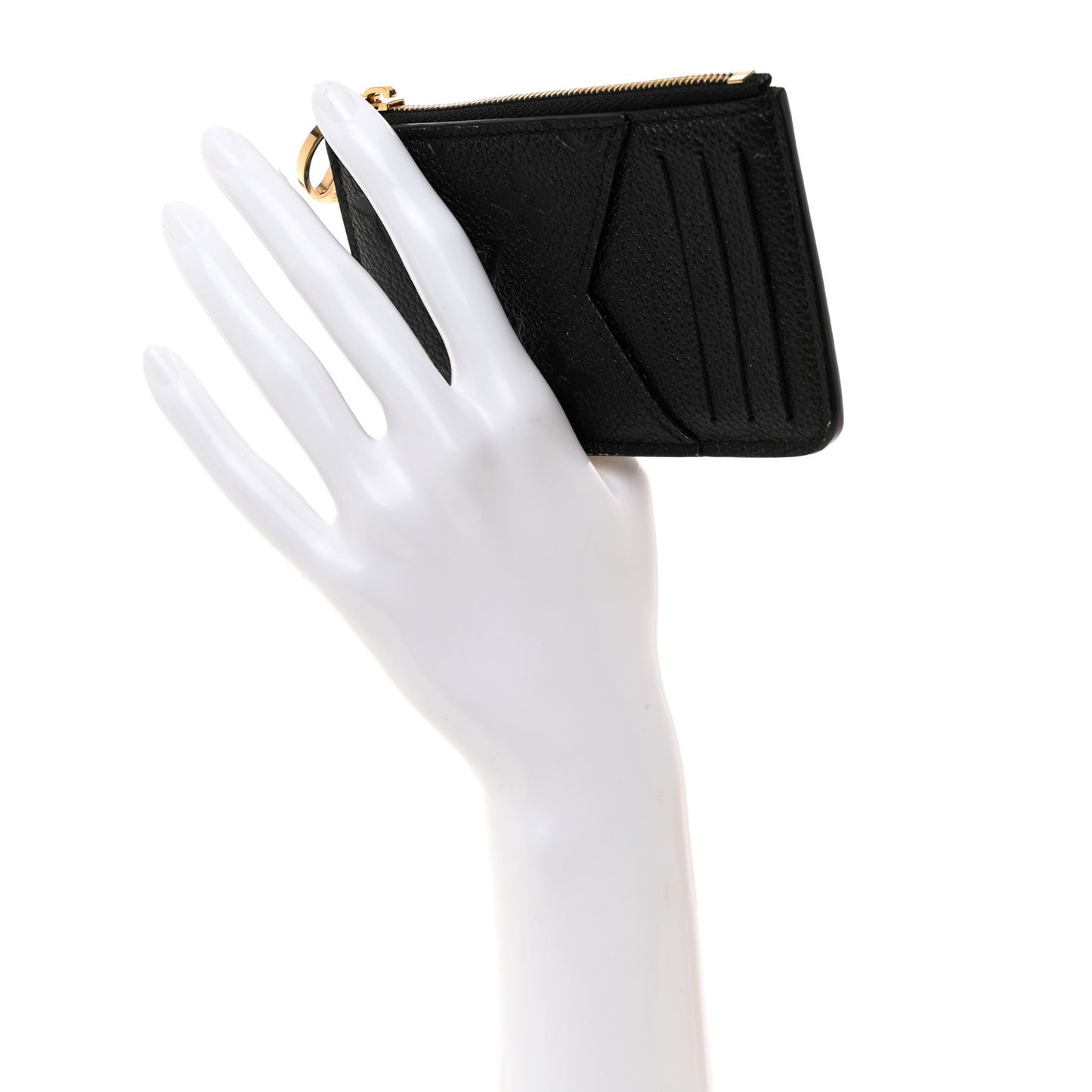 LOUIS VUITTON Empreinte Monogram Zipped Romy Card Holder Black
