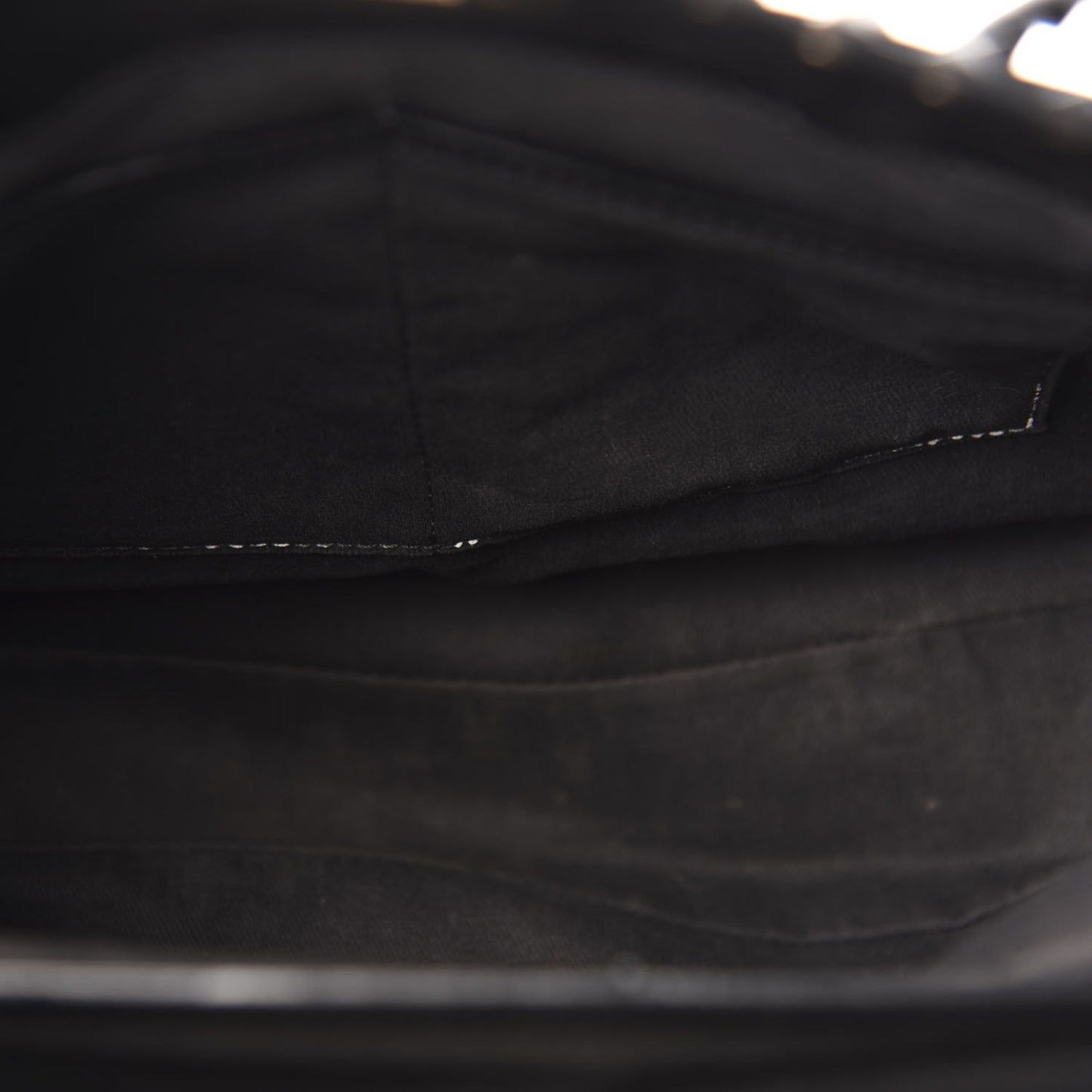 Patent Rockstud Flip Lock Tote Black