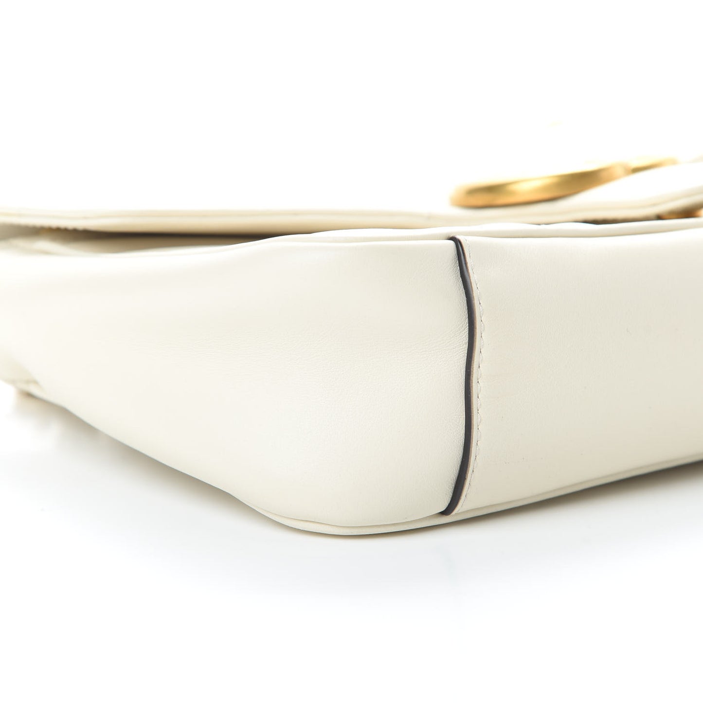 Calfskin Matelasse Small GG Marmont Shoulder Bag White