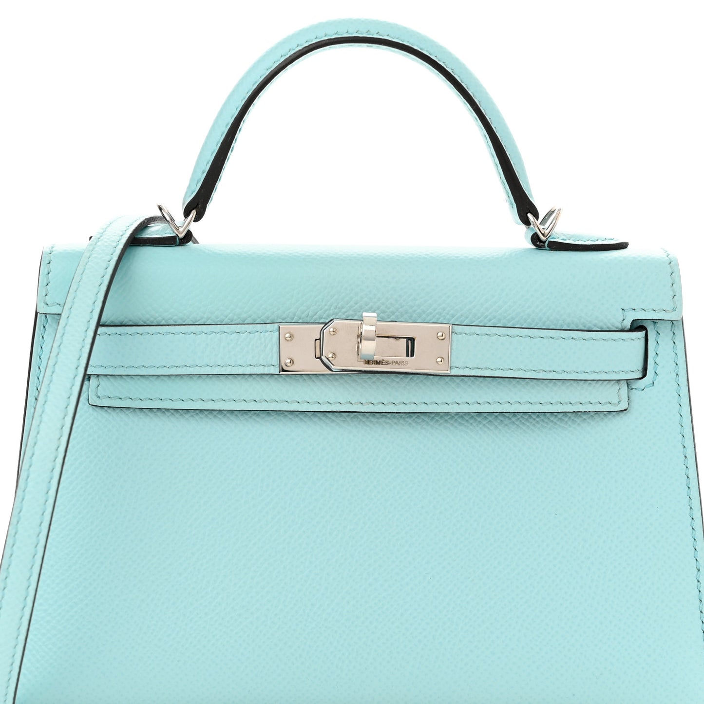 Epsom Mini Kelly Sellier 20 Bleu Zephyr