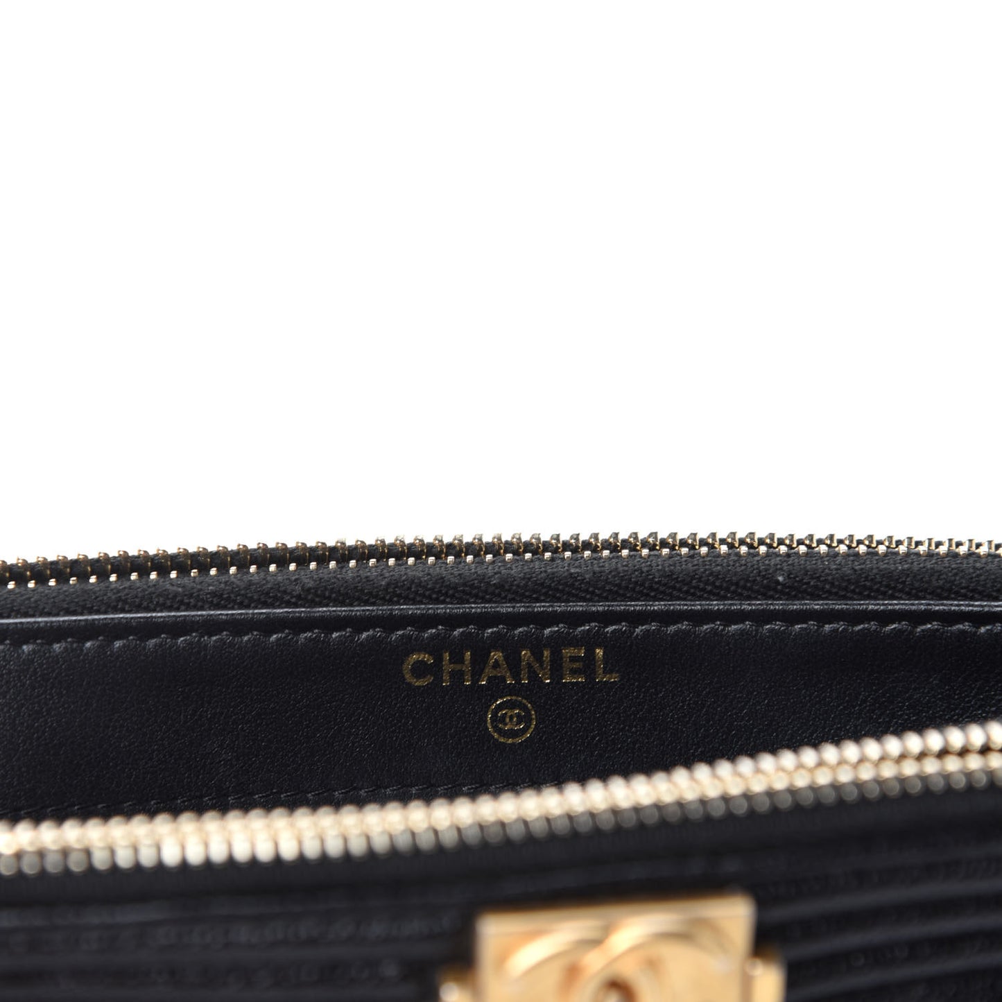 Caviar Quilted Small Boy Clutch With Chain Black